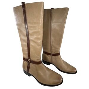 NEW Matisse Tan Brown Leather Knee High Riding Boots Womens Sz 11 Zip Equestrian